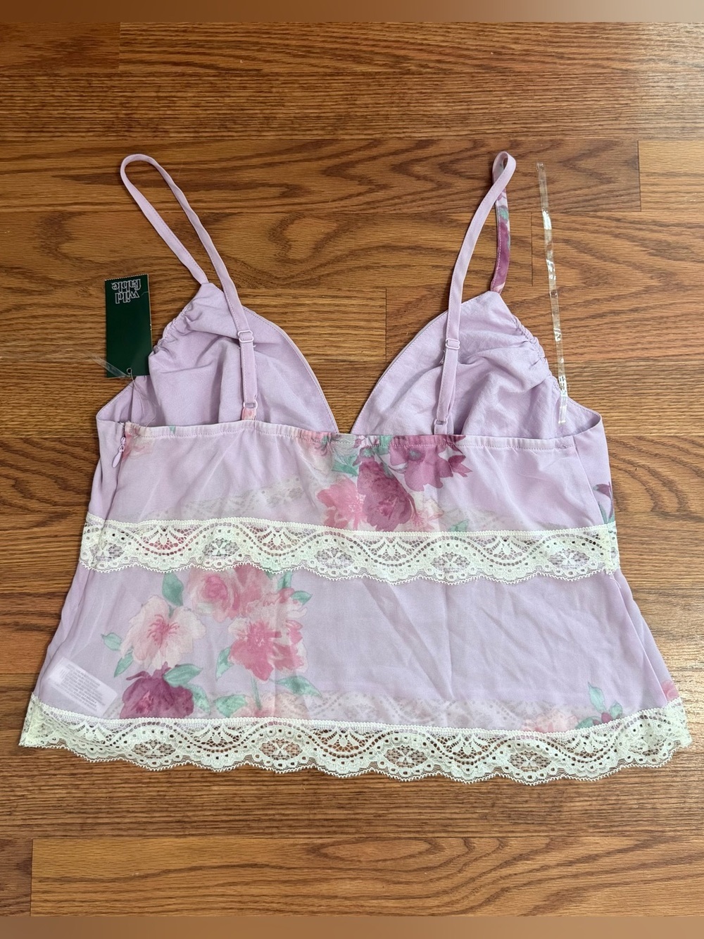 Wild Fable lilac floral lace trim camisole top - Picture 5 of 5